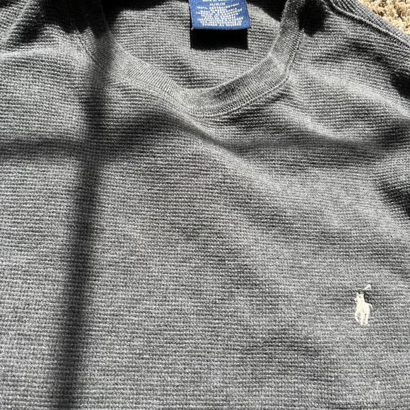 Polo Ralph Lauren Waffle Shirt Men’s XL Black Waffle Knit Long Sleeve Casual - Picture 5 of 6